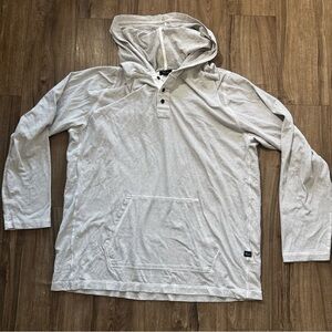 Men's Rails White Striped Hoodie Shirt size XL lightweight cotton